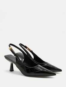 CUCCOO CURVES Women's Fashionable Elegant Pointed Toe Wide Fit High Heels For Christmas - mirror black - View 7