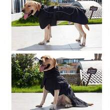Dog Raincoat - Waterproof Dog Winter Jackets Windproof Coat With Velvet Inner Winter Dog Rain Adjustable Coat With Reflective Strip Green - Army Green - View 9