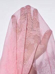 Sweetina Sexy Foldover Waist Lace Sheer Elegant Flare Pants - Baby Pink - View 7