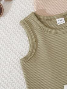 SHEIN 5 pièces/set Débardeurs tricotés multicolores décontractés, convenant comme couche, pour les sorties, les tenues décontractées, les voyages, adapté aux bébés garçons de 6 mois à 3 ans - Multicolore - Voir 9