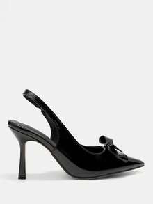 CUCCOO CURVES Giày cao gót mũi nhọn dáng rộng, cỡ lớn, thời trang, thích hợp cho mùa xuân, lễ Phục sinh và Giáng sinh. - Màu đen - Xem 7