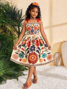 Travachic KIDS Tween Girls' Summer Vacation Floral Print Sleeveless Dress - Multicolor - View 7
