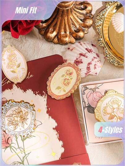 1 Pc Embossed Metal Clips With Floral And Spring-Like Designs, Stationery Clips, Binder Clips, Receipt Clips, Diy Journal Clips, Binding Clips.