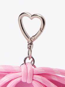 Viva Strut 1 pieza Bolsa de tarjeta con lazo rosa, bolsa de almacenamiento de certificado para uso diario, bolsa de tarjeta portátil con colgante. - Rosa - Ver 5