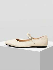 MOTF ROUND TOE COMFORTABLE FASHIONABLE AND ELEGANT WOMEN'S FLAT SHOES SPRING SHOES SPRING BREAK EASTER SPRING SHOES - cream - View 4