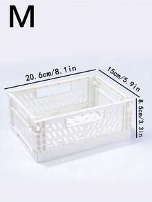 1 chiếc giỏ nhựa mini gấp gọn, dùng để sắp xếp và cất giữ đồ đạc, hộp đựng đồ có thể gập lại, thùng đựng đồ, hộp đựng trang sức, thích hợp cho nhà cửa, nhà bếp, phòng ngủ, phòng tắm, văn phòng. - Nhiều màu - Xem 4