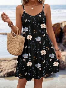 Sylviya Women's Spaghetti Strap Knitted Mini Dress, Suitable For Summer Summer Dresses For Women,Sun Dresses For Women,Bohemian Clothes Chic Dress,Vacation - Multicolor - View 6