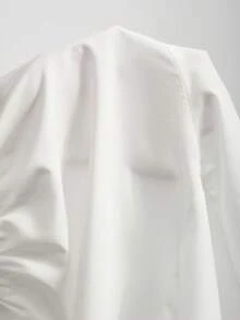 Mistrie Robe courte pour femmes de couleur unie avec manches courtes et cordon de serrage - Blanc - Voir 8