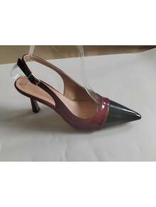 CUCCOO SZL Women's Pointed Toe Buckle Design Everyday Versatile Fashion High Heels - Burgundy - View 15