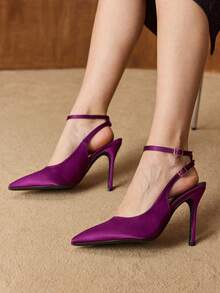 MOTF 女士尖头踝带高跟鞋 - 紫色 - 查看 7