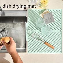 1PC Silicone Dish Drying Mat, (Large, Medium, Small), Non-Slip Anti-Shock Noise-Reducing Mat, Desktop Insulation Pad, Foldable Draining Mat, Rollable Draining Mat, Heat-Resistant Pot Mat, Silicone Drying Mat, Multi-Function Draining Mat, Holiday Gift, Kitchen Accessory, Desktop Accessory - Multicolor - View 7
