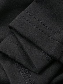 DAZY Áo thun nữ tay ngắn cổ vuông màu trơn, dáng ôm, thích hợp mặc mùa hè. - màu đen - Xem 6