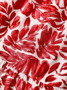 Poéselle Women's Halter Neck Sleeveless Backless Fashionable Summer Blouse With Ruffle Hem - Red - View 8