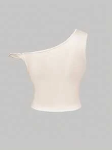SHEIN MOD Áo kiểu dáng cỡ lớn màu mơ cổ điển, thiết kế bất đối xứng vai, xoắn nhẹ, thích hợp cho các chuyến đi chơi và kỳ nghỉ xuân/hè, áo mặc đi chơi, bộ trang phục mùa hè cho nữ, nhiều kiểu áo, phong cách Havana Nights. - Nhiều màu - Xem 2