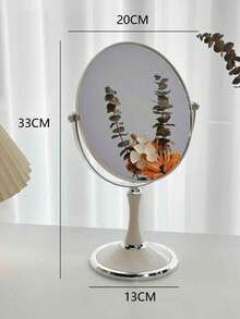 1Pc European Style 6" Makeup Mirror, 360° Rotation Double Sided Vanity Mirror With 1X/3X Magnification, High Definition Tabletop Mirror For Princess Bedroom & Dressing Table - Multicolor - View 6