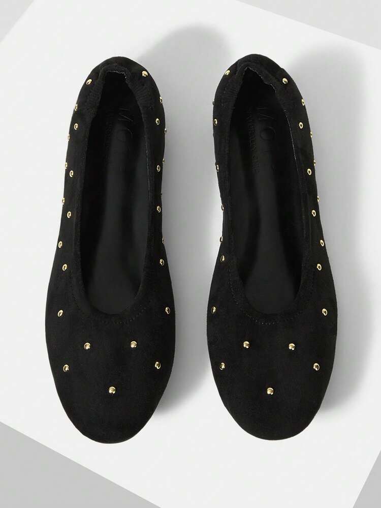 WOMEN STUDDED PU LEATHER FLATS VALENTINE'S DAY