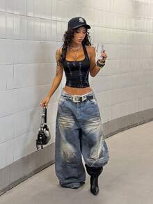 StreetHx Damen sexy Trägertop, neues chinesisches Abaya Design Trägershirt - Schwarz - Übersicht 4