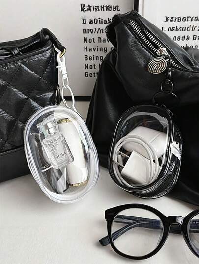 1pc Simple & Stylish Cable Organizer Pouch, Portable Travel Case For Earphones, Charging Cables & Bluetooth Earbuds