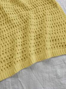 SHEIN Unity 时尚镂空性感女装连衣裙，简约时尚，适合夏季 - 黃色 - 查看 6