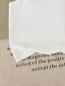 SHEIN 5 pièces/set Débardeurs tricotés multicolores décontractés, convenant comme couche, pour les sorties, les tenues décontractées, les voyages, adapté aux bébés garçons de 6 mois à 3 ans - Multicolore - Voir 10