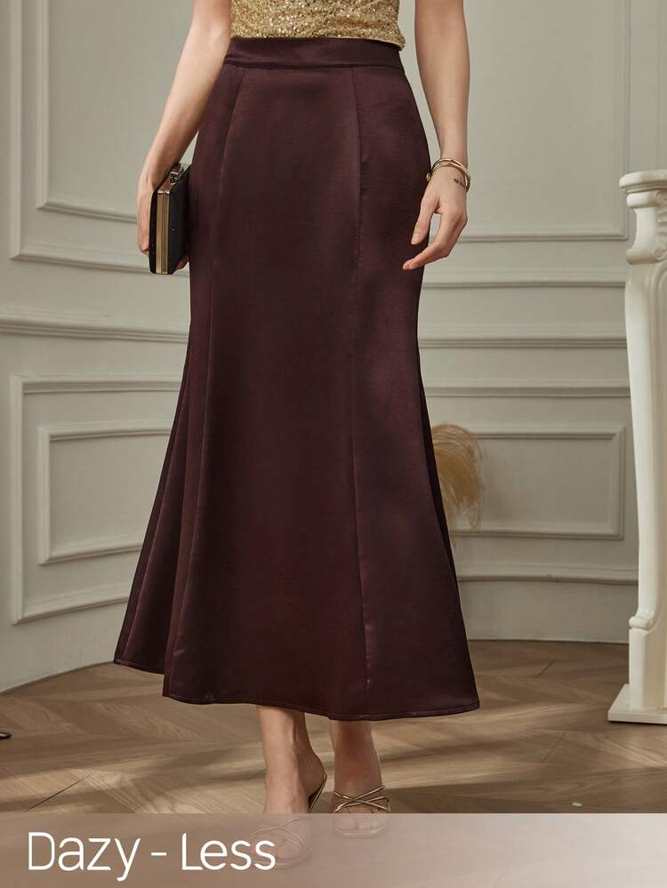 Women's Long Textured Skirt, Suitable For Party, Valentine's Day, Spring/Summer Business Casual Woman