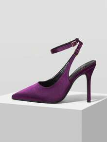 MOTF 女士尖头踝带高跟鞋 - 紫色 - 查看 2
