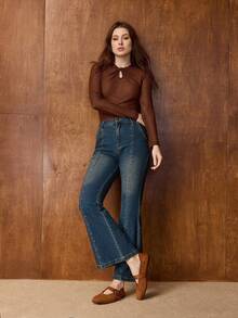 MOTF WOMEN SQUARE TOE FLATS - Brown - View 9