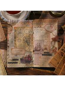 4张阁楼手稿镂空便签纸 | 复古无胶DIY日记剪贴簿用品 - 套裝 - 查看 10