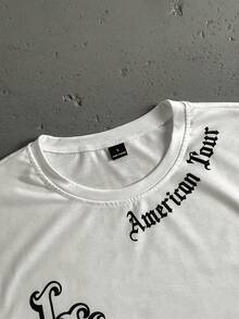 男士休闲字母印花圆领短袖T恤，夏季 - 彩色 - 查看 6