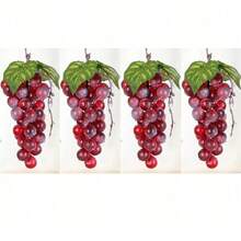 4/1pc Fake Red And Green Grapes, Plastic Lifelike Fruit Artificial Simulation Grapes For Wedding Home Kitchen Party Decor Photography Prop Gifts Birthday Graduation,Fake Plants - Multicolor - View 14
