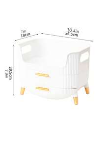 大容量化妆品收纳盒，防尘护肤品整理盒，梳妆台口红香水化妆品收纳架 - 彩色 - 查看 2