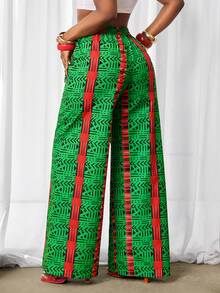 BamGleam Women's Printed Drawstring Waist Loose Pants - Multicolor - View 2