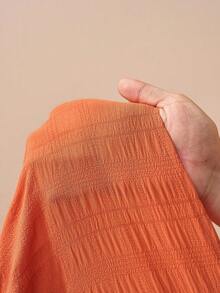 Zivah 2025 春季新品 复活节 生日派对 约会 日常出行 必备单品 休闲度假 邮轮旅行 海滩 潮流单品 街头风 波西米亚风 通勤装 早午餐穿搭 优雅 街头时尚 极简主义 通勤 无肩带 领口系带 A 字型 纹理面料 肩带系带无肩带上衣 褶皱后背 松紧腰 A 字型 褶裥长裙 - 亮橙色 - 查看 9