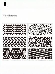 1 件装虚线和图像手绘报纸模板，镂空绘画，PET 镂空模板，喷漆，绘画模板 - 單件 - 查看 3