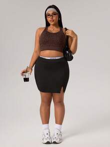 Rhythm Era 大码女士无缝豹纹高支撑运动文胸 - 咖啡棕 - 查看 5