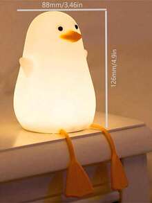 可爱动物床头灯柔软硅胶小夜灯 LED 可调光柔软鸭子灯 USB 可充电鸭子小夜灯 - 多色光 - 查看 11