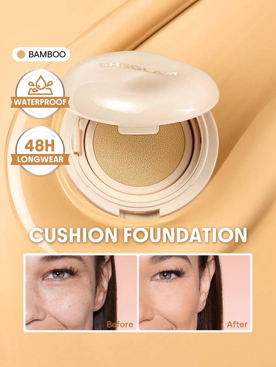 SHEGLAM Lock & Go Long-Lasting 氣墊粉餅-Bamboo 品牌 美容 化妝 化妝品 適合女性與女孩 完美搭配夏季春季 Y2K 時尚 流行 生日 母親節禮物 假期 派對準備就緒 最佳顏色 - Bamboo - 查看 1