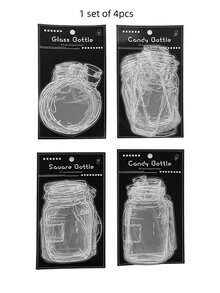 1set Of 4 Pcs Love In A Bottle: Cute Journal Stickers, Transparent Waterproof PET Material Paper - suit - View 11