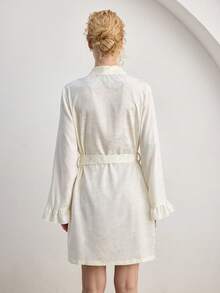 Ocili Women's Soft Striped Fleece Robe, Loungewear Sleepwear - Multicolor - View 3