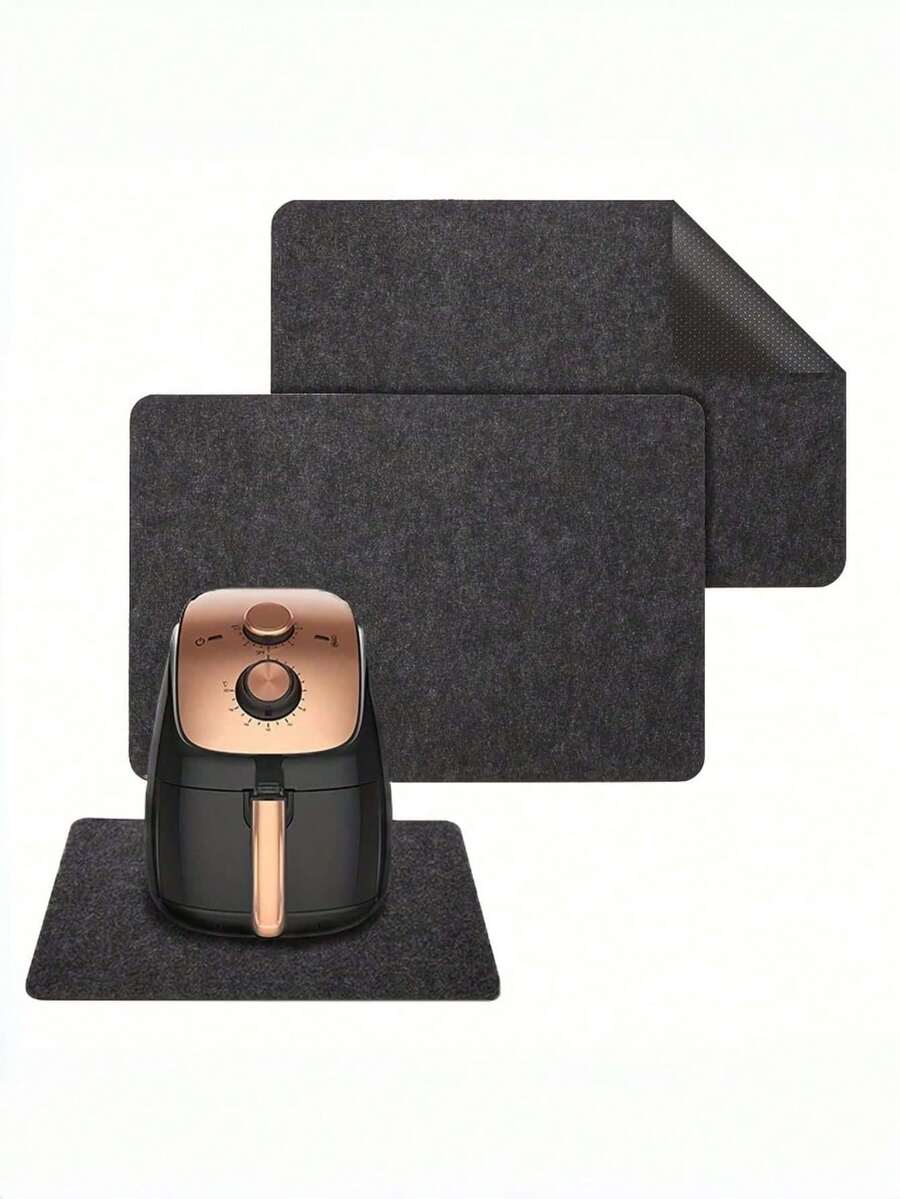 Heat Resistant Mat For Air Fryer, Countertop Protector Pad For Kitchen, Blender, Coffee Maker, Toaster | Non-Slip Drain Mat, Ideal Gift, 1PC - Black - View 1