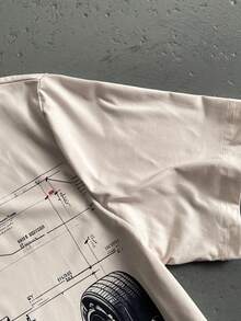 StoneGrade 男士休闲圆领短袖赛车印花 T 恤，百搭图案 T 恤 - 彩色 - 查看 5