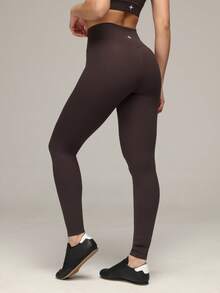 Sigmas Women's No Front Seam Legging Full Length Workout Lounge Pant Buttery Soft - Coffee Brown - View 1
