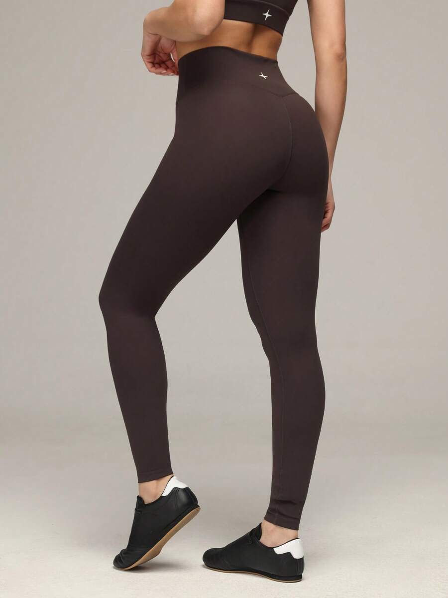 Sigmas Women's No Front Seam Legging Full Length Workout Lounge Pant Buttery Soft - Coffee Brown - View 1