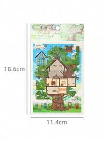 1Set Of 4 Sheets Dream Weaving & Light Crafting 3D Scene-Making Stickers - Cross-Border Student Sticker Pack, DIY 3D Puffy Stickers For Journals - 4pcs - View 2