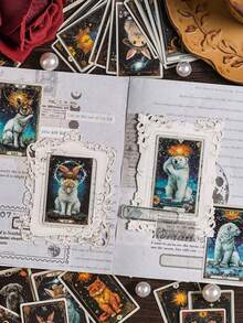 1 Set Of 5Pcs Winged Prophecy Retro Journal Sticker Pack - Creative Stickers, Journal Material Paper, Sealing Stickers - Wingdance Prophecy - View 4