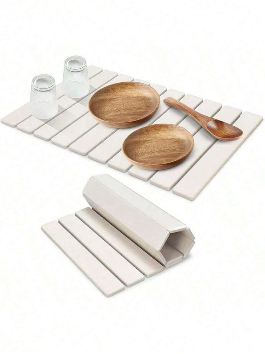 1 tấm thảm thấm hút gấp gọn bằng gel silica - Thảm lau khô bát đĩa đa năng trong nhà bếp, chắc chắn với thiết kế chống trượt. Cũng thích hợp làm đế lót ly trên mặt bàn phòng tắm, tấm chắn nước bắn, vật trang trí nhà cửa nhanh khô, món quà tuyệt vời cho Ngày của Mẹ. - Nhiều màu - Xem 1