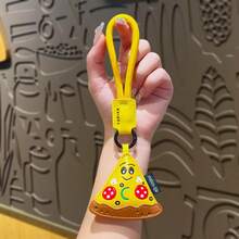 [Fun Keyring]Hot Chili & Pizza Keychain Best Friend Gift | Quirky Key Chain | Cute Foodie Accessory | Novelty Present - Multicolor - View 6