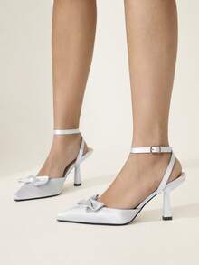 CUCCOO CHICEST 女士尖头搭扣设计日常百搭时尚高跟鞋 - 灰色 - 查看 4