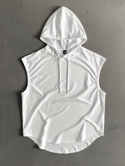 StoneGrade Enfärgad dragsko för män med huva löst Casual linne