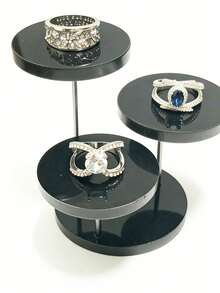 12pcs Round Acrylic Clear Stair Display Stand 4/7/12 Steps For Collectibles, Blind Box Toys, Desserts Or Cakes,Kitchen,Christmas Gift - Black - View 7